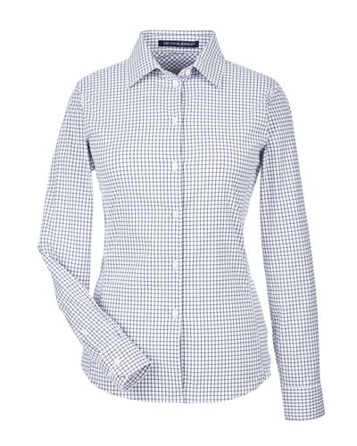 CrownLux Performance™ Ladies' Micro Windowpane Shirt image thumbnail