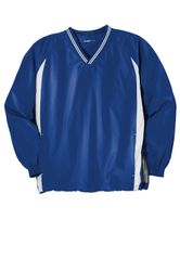 Image of Sport-Tek Tipped V-Neck Raglan Wind Shirt. JST62