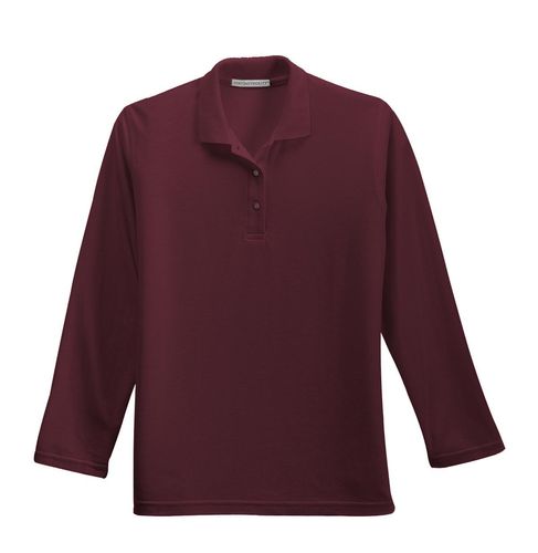 Port Authority Women's Silk Touch Long Sleeve Polo. L500LS image thumbnail