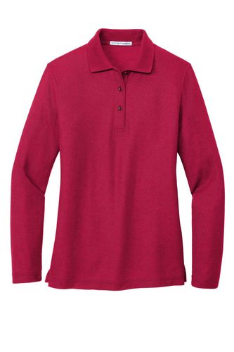 Port Authority Women's Silk Touch Long Sleeve Polo. L500LS image thumbnail