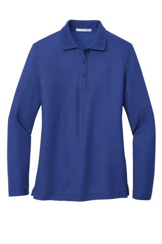 Port Authority Women's Silk Touch Long Sleeve Polo. L500LS image thumbnail