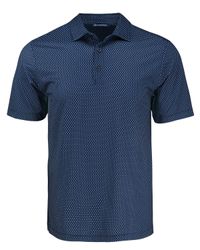 Image of Cutter & Buck Pike Eco Shadow Check Print Recycled Mens Big & Tall Polo Big & Tall