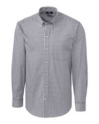 Image of Cutter & Buck Easy Care Stretch Gingham Mens Big and Tall Long Sleeve Dress Shirt Big & Tall