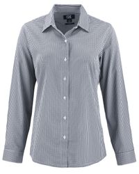 Image of Cutter & Buck Skyline Epic Confidence Recycled Gingham Womens Long Sleeve Dress Shirt