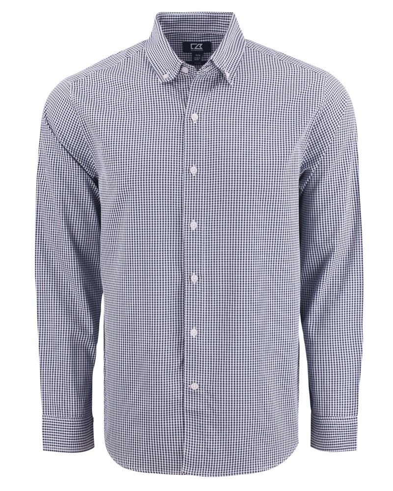 Cutter & Buck Skyline Epic Confidence Recycled Gingham Mens Long Sleeve Dress Shirt primary image