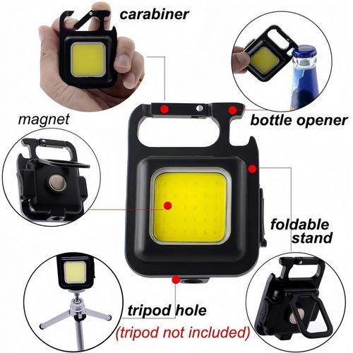 Land Pride Mini Rechargeable COB Flashlight Keychain image thumbnail