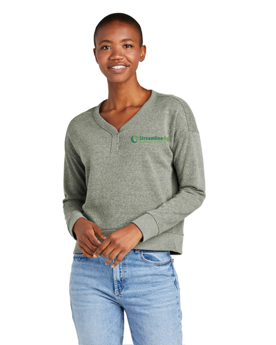 SLA-District Women’s Perfect Tri Fleece V-Neck Sweatshirt DT1312 - 2C image thumbnail