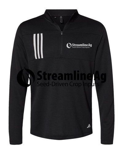 SLA-Adidas Men's 3-Stripe Double-Knit 1/4 Zip Pullover - A482 - Grey image thumbnail