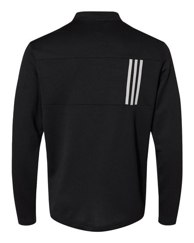 SLA-Adidas Men's 3-Stripe Double-Knit 1/4 Zip Pullover - A482 - Grey image thumbnail