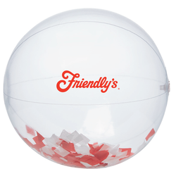 Image of 16" Red and White Confetti Beach Ball