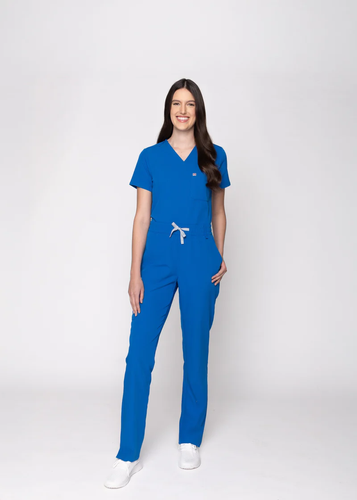 Rose One-Pocket Womens Navy Scrub Top image thumbnail