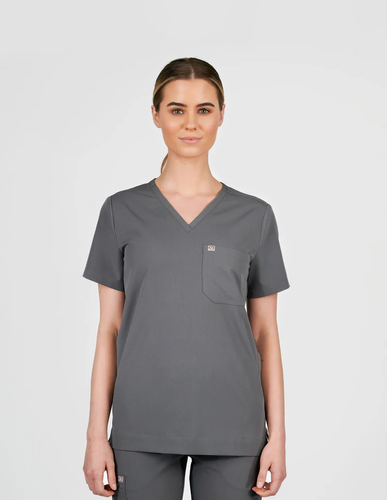 Rose One-Pocket Womens Navy Scrub Top image thumbnail