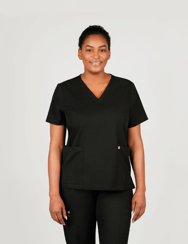Iris Five-Pocket Women's Charcoal Scrub Top image thumbnail