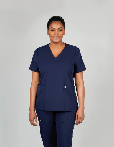 Iris Five-Pocket Women's Charcoal Scrub Top image thumbnail