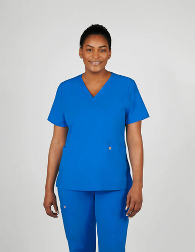 Iris Five-Pocket Women's Charcoal Scrub Top image thumbnail