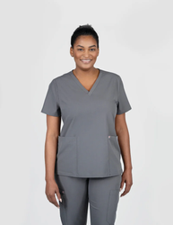Image of Iris Five-Pocket Women's Charcoal Scrub Top