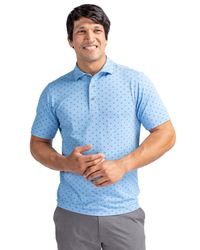 Image of Cutter & Buck Virtue Eco Pique Tile Print Recycled Mens Polo