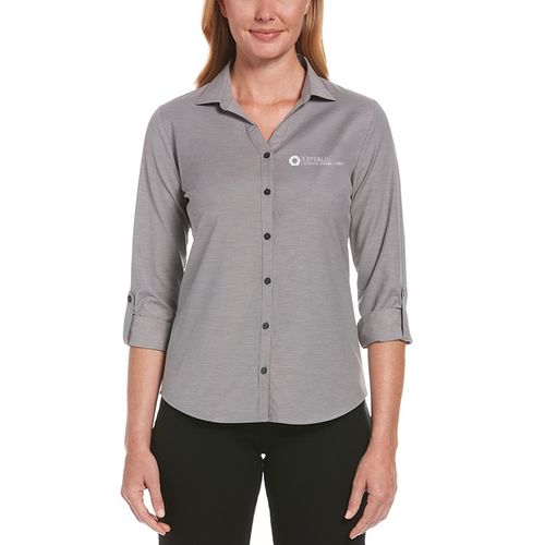 Perry Ellis Ladies Heathered Woven Shirt image thumbnail