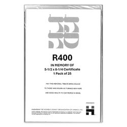 Image of In Memory Of - Certificates (New Logo) - 25/Pk