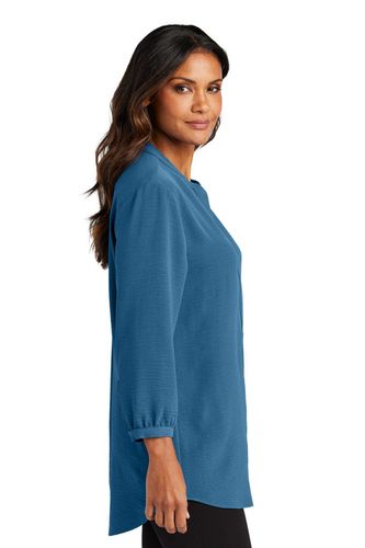 Ladies 3/4-Sleeve Textured Crepe Tunic  image thumbnail