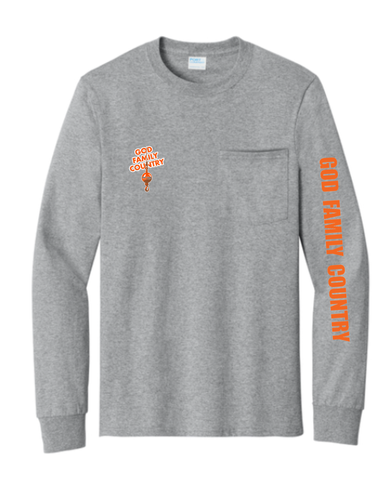 You Lift Bro? - Grey Long Sleeve Pocket Tee image thumbnail