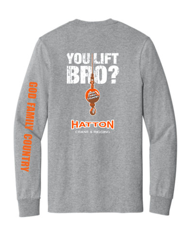 You Lift Bro? - Grey Long Sleeve Pocket Tee image thumbnail