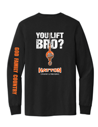 Image of You Lift Bro? - Black Long Sleeve Pocket Tee
