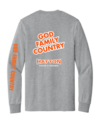 Image of God Family Country - Grey Long Sleeve Pocket Tee