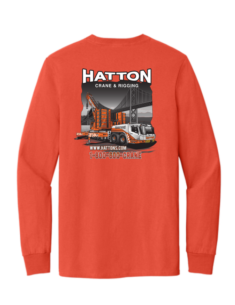 Hatton 6400 - Orange Long Sleeve Pocket Tee primary image