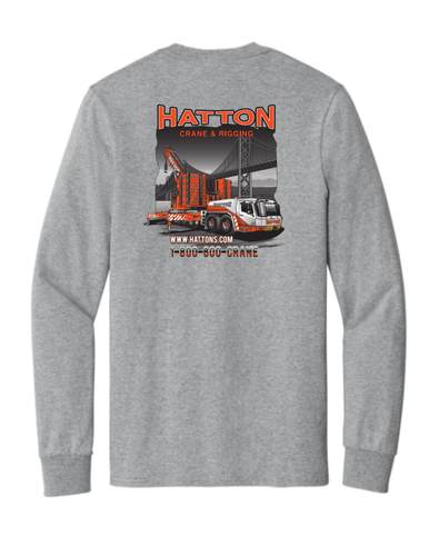 Hatton 6400 - Grey Long Sleeve Pocket Tee image thumbnail