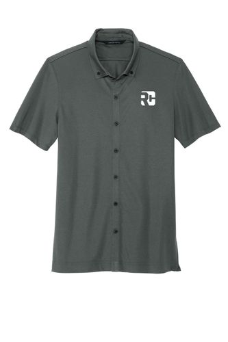 Mercer+Mettle Stretch Pique Full-Button Polo image thumbnail
