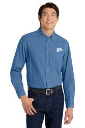 Image of Port Authority Long Sleeve Denim Shirt. 