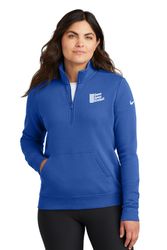 Image of Nike Ladies Club Fleece Sleeve Swoosh 1/2-Zip  