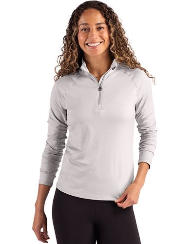 Cutter & Buck Coastline Recycled Double Peached Womens Quarter Zip Pullover LCK00210.444 image thumbnail