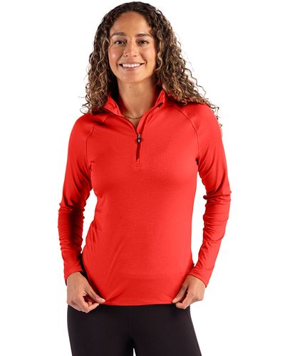 Cutter & Buck Coastline Recycled Double Peached Womens Quarter Zip Pullover LCK00210.444 image thumbnail