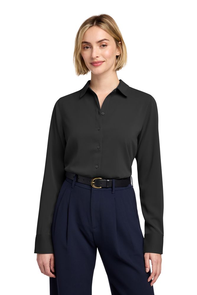 Brooks Brothers Women's Full-Button Satin Blouse BB18007 primary image