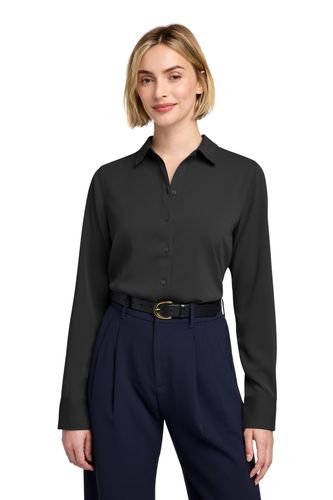 Brooks Brothers Women's Full-Button Satin Blouse BB18007 image thumbnail