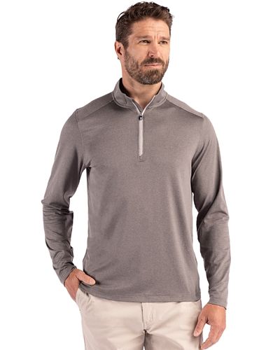Cutter & Buck Coastline Recycled Double Peached Mens Quarter Zip Pullover image thumbnail