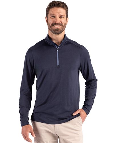 Cutter & Buck Coastline Recycled Double Peached Mens Quarter Zip Pullover image thumbnail