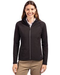 Image of Cutter & Buck Adapt Recycled Soft Knit Stretch Womens Hybrid Full Zip Jacket LCC00008.444