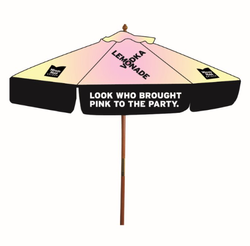 Image of 7' Market Umbrella with Valances - Pink Lemonade