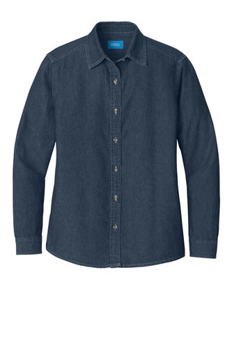 Port & Company - Ladies Long Sleeve Value Denim Shirt. LSP10 image thumbnail