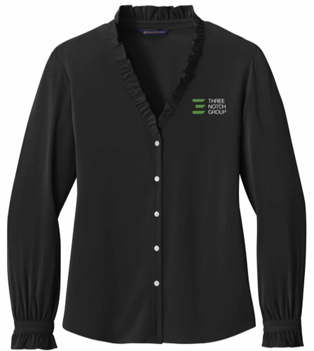 Three Notch Group Brooks Brothers Women’s Long Sleeve Ruffle Collar Blouse image thumbnail