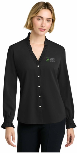 Three Notch Group Brooks Brothers Women’s Long Sleeve Ruffle Collar Blouse image thumbnail