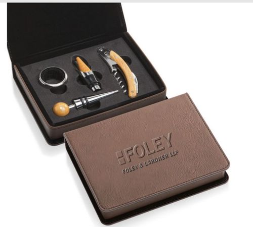 Norene Wine Accessory Set - 4pc- Dark Brown image thumbnail