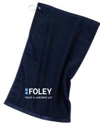 Image of Port Authority® Grommeted Golf Towel with Embroidered Design 