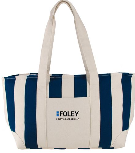 Large Striped Canvas Tote image thumbnail