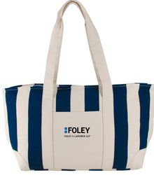 Image of Large Striped Canvas Tote