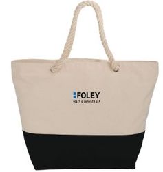 Image of Zippered 12oz Cotton Canvas Rope Tote