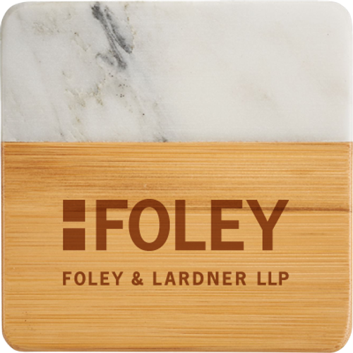 Marble and Bamboo Coaster Set image thumbnail